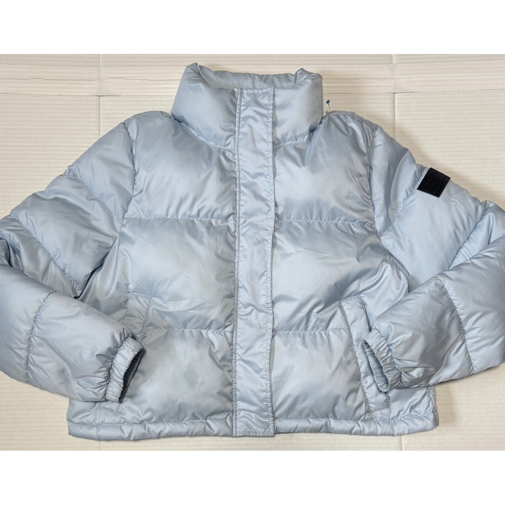CALVIN KLEIN Sorona Aura - Women's Blue Insulated Cropped Puffer Jacket - Medium